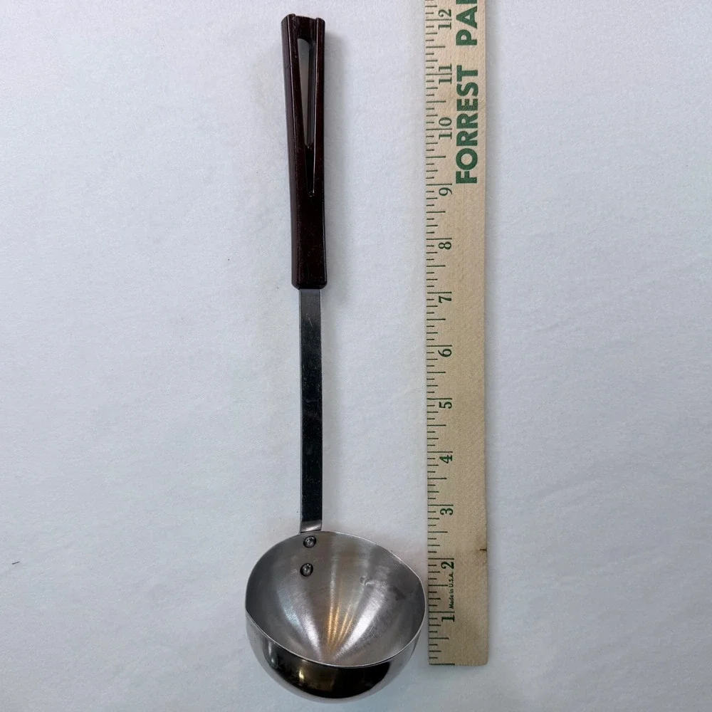 Stanhome Ladle Stainless‎ Steel Burgundy Plastic Handle Vintage